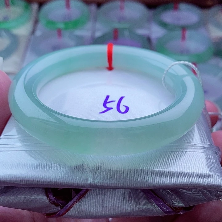 未镶嵌手镯（圆镯）翡翠161甜绿大胖圆冰透冰胶起光高贵优雅