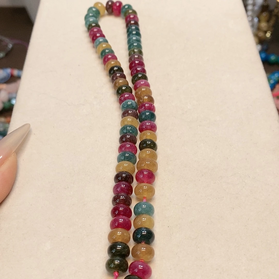 散珠玛瑙/玉髓8mm碧玺一条