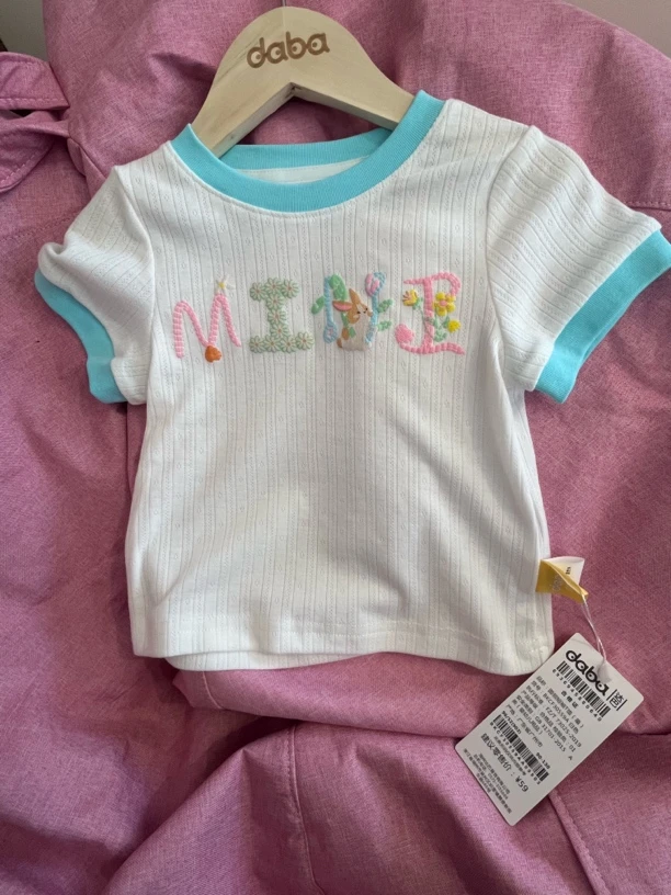 达巴2025新款卡通动漫圆领女短袖卡通印花T恤上衣童装