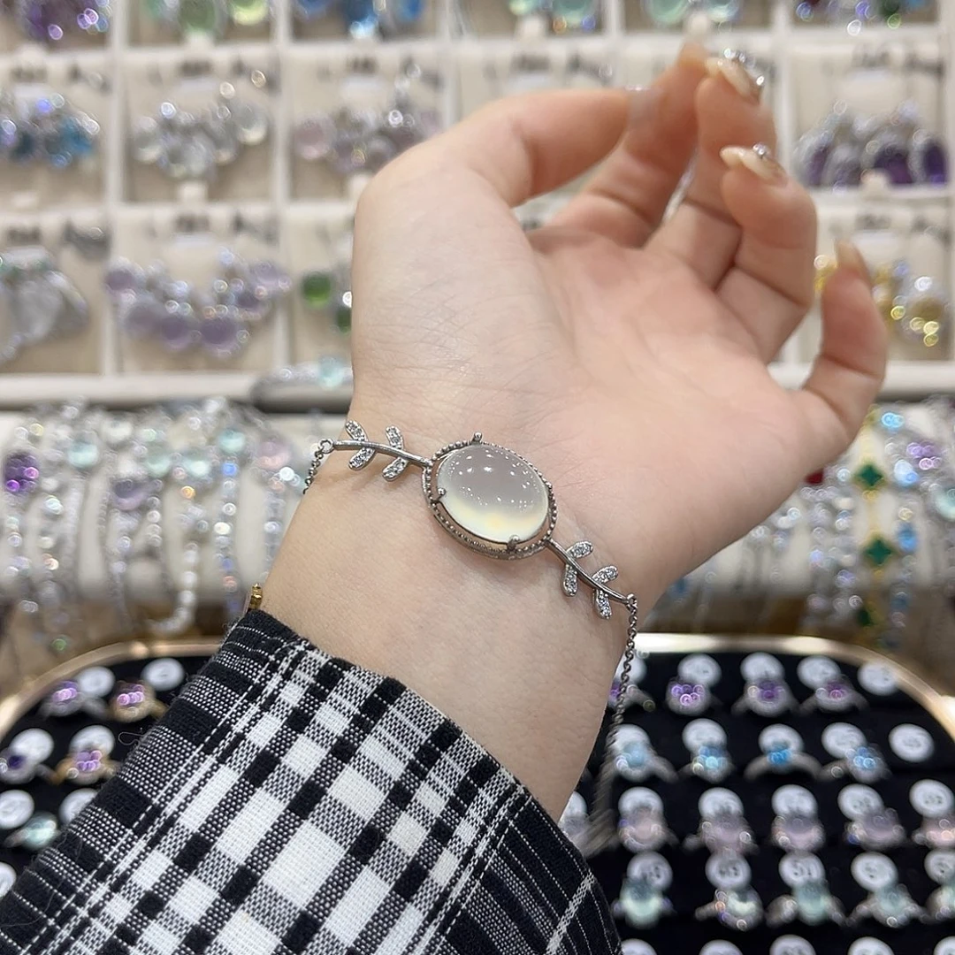 蛇纹石玉银S925镶嵌戒指