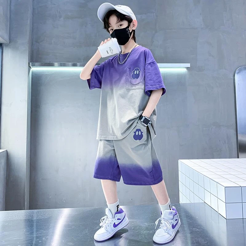 儿童装男童夏装套装2025新款中大童男孩夏季短袖夏款运动潮牌帅气