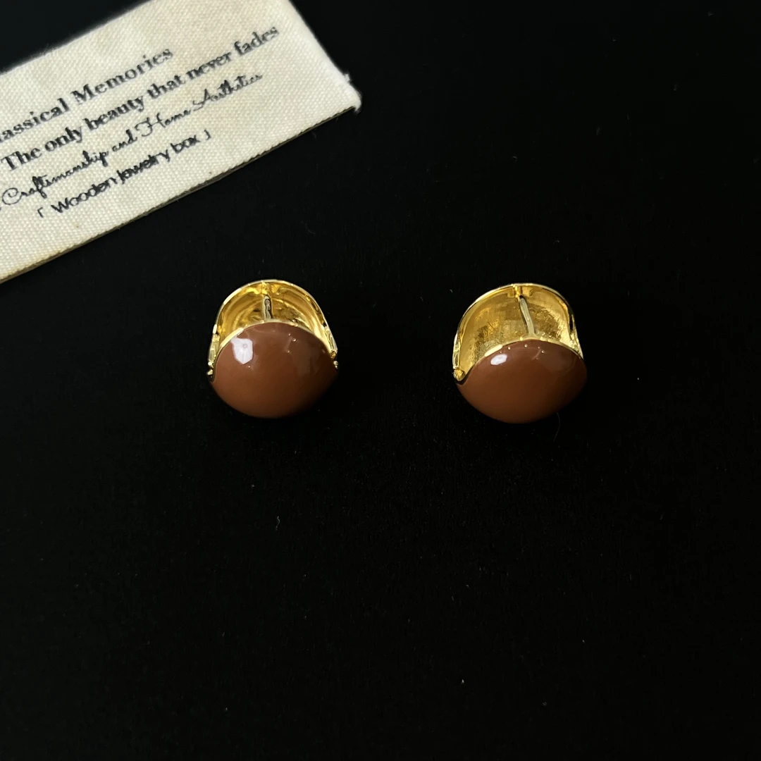 铜合金耳饰 时尚焦糖小豆豆耳环251