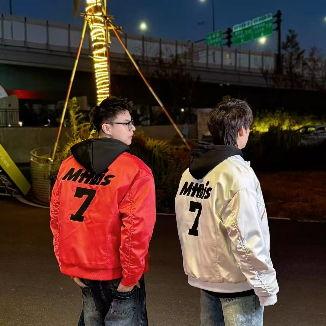 【GD系列】冬季美式假两件棉衣百搭高街短板连帽棒球棉服YB-25120