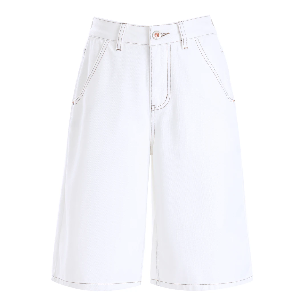 2025夏天上新春季新款百搭简约设计牛仔裤女没事复古宽松阔腿休闲