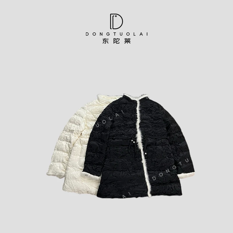 《云锦》羽绒服中长款款舒适时尚休闲黑色秋冬保暖冬季百搭简约