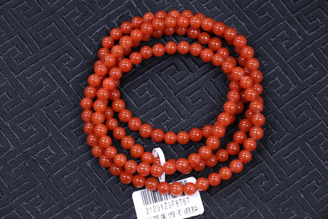 原矿无优化天然南红保山东山廊坡辣椒红5mm多圈