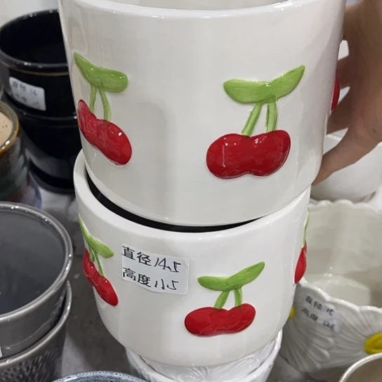 多肉绿植陶瓷花盆9.9包邮，有孔