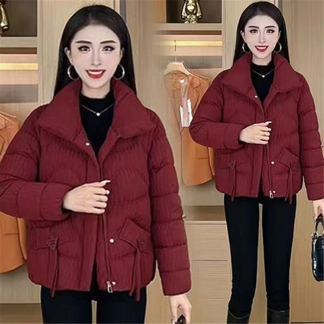 新款冬季设计感洋气外套加厚冬装立领棉服女短款韩版显瘦宽松棉衣