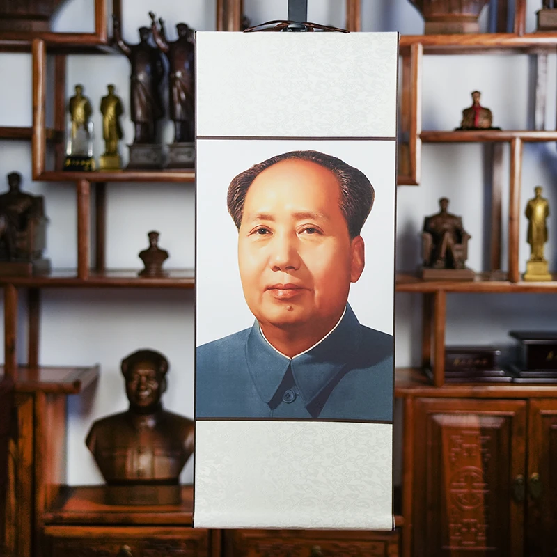 伟人卷轴宣纸画长卷手卷国风画诗词素描装饰教员为人民服务字画