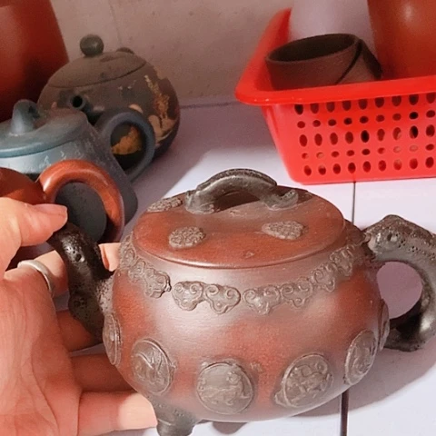 茶杯绿泥宜兴紫砂全手工制作