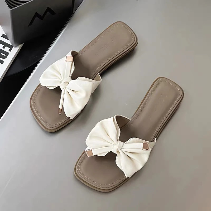 仙女风蝴蝶结外穿舒适防滑夏季凉拖鞋
