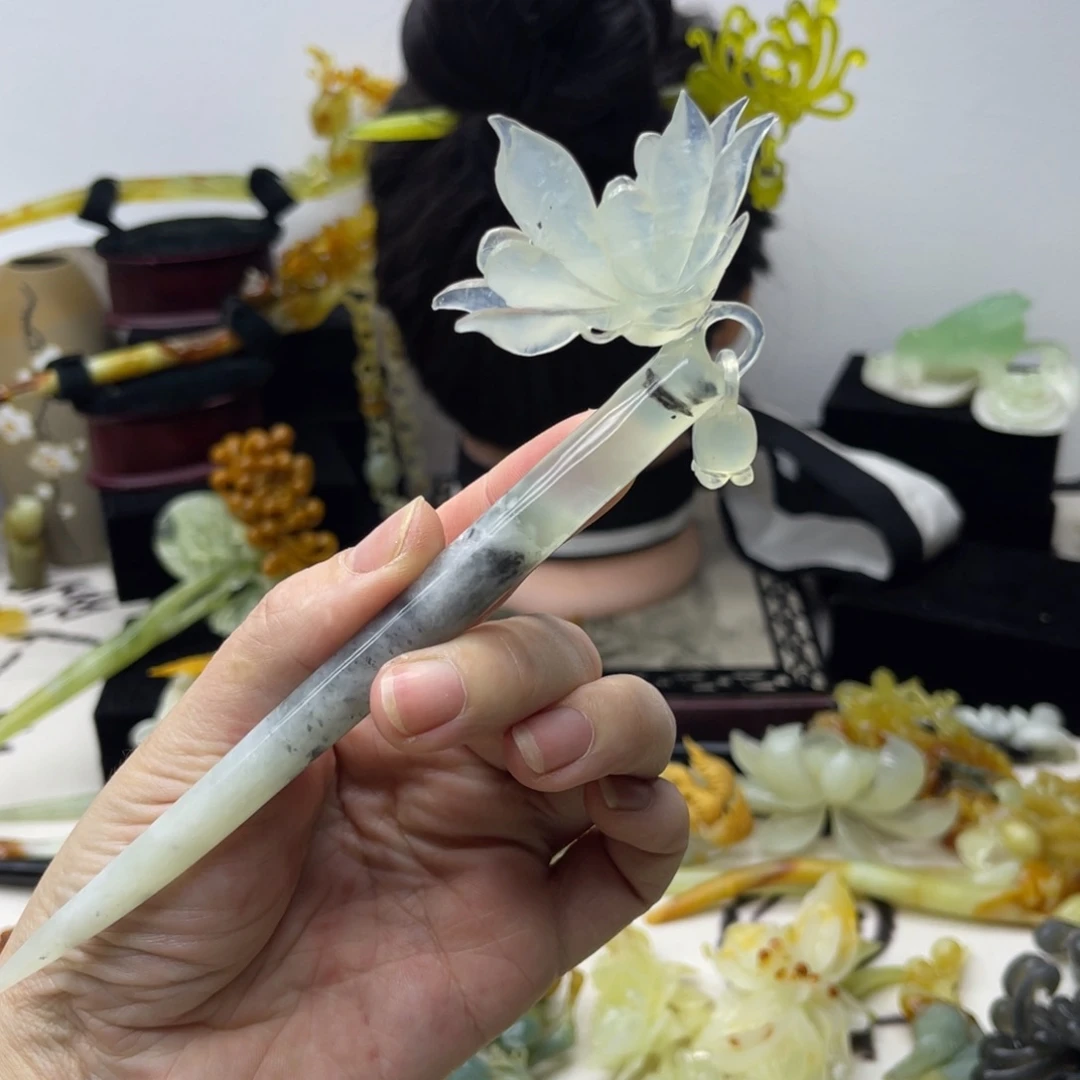 【闪购商品】蛇纹石玉未镶嵌发饰