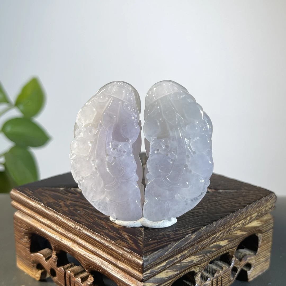 JTA12-90 天然缅甸A货翡翠 一对貔貅