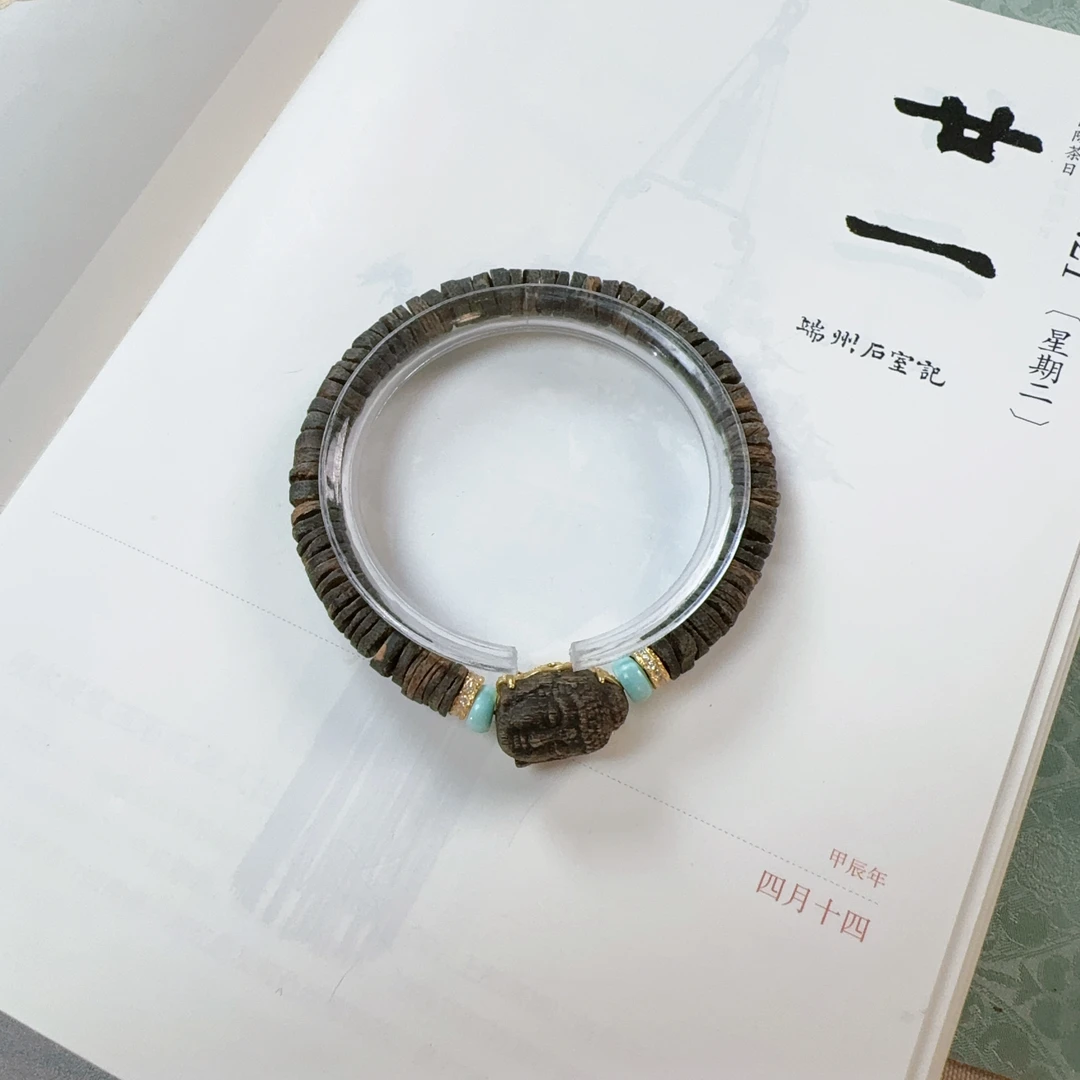 沉香奇楠沉水佛头手串