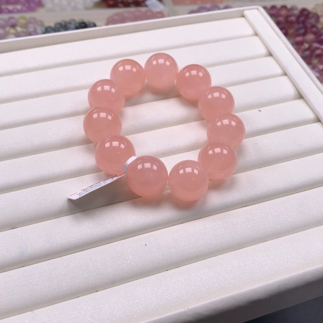 水晶手链未镶嵌西柚粉20，A23