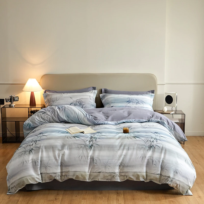 【晴美】全棉磨毛数码印花四件套-山黎-蓝莓