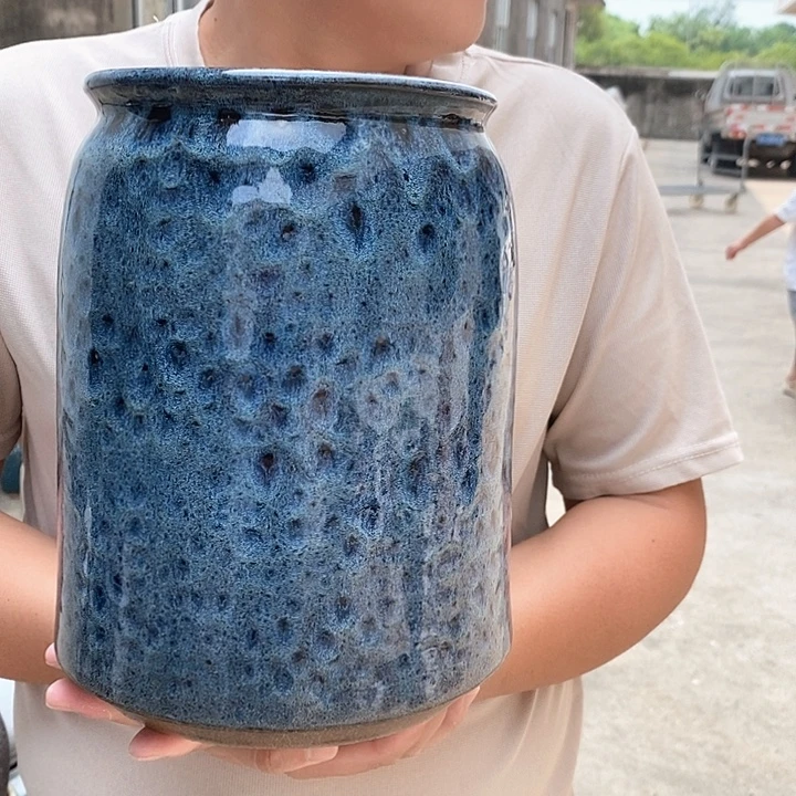 紫砂花盆口17高26瑕疵