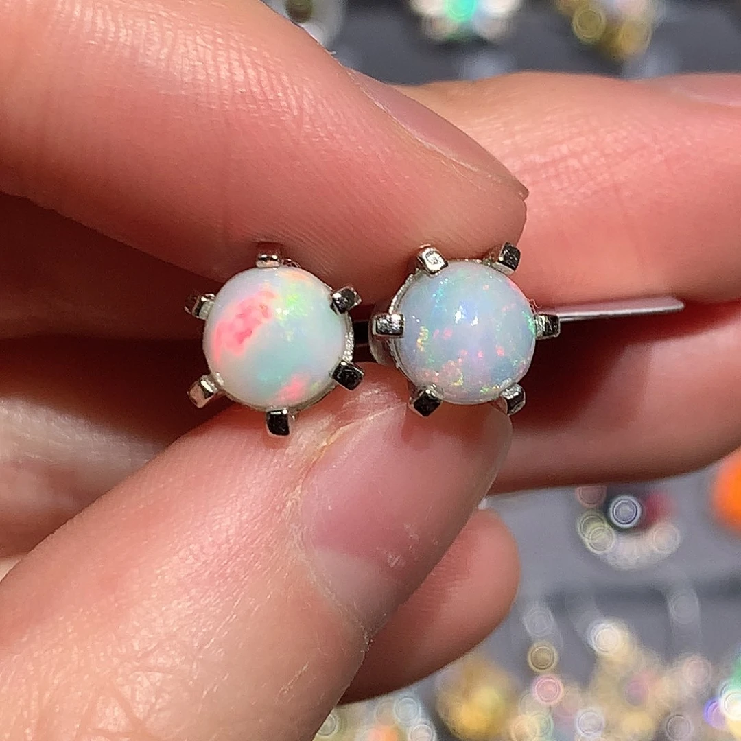 欧泊银S925镶嵌欧泊耳饰f