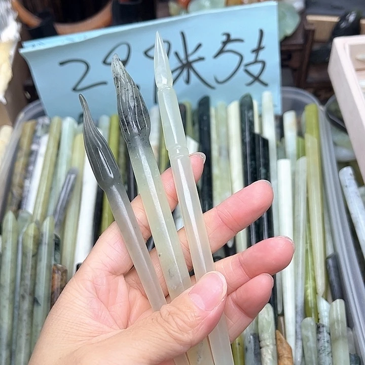 蛇纹石玉未镶嵌发簪