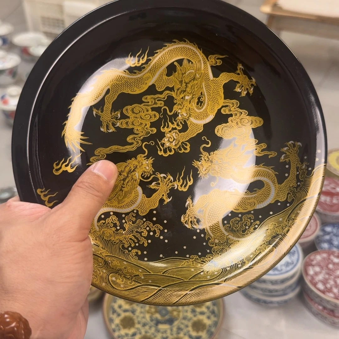 杯坞金釉金龙降世大壶承