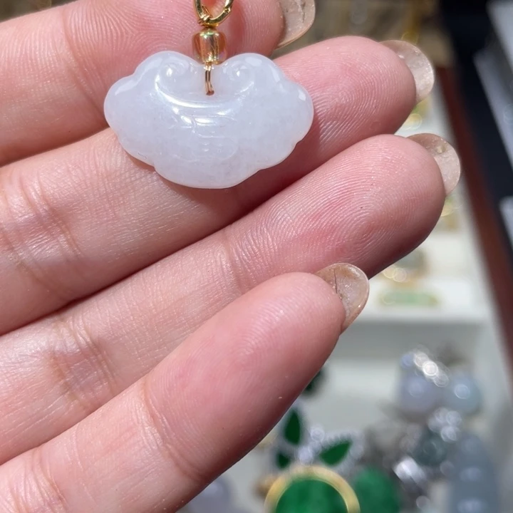 翡翠14K金镶嵌颈饰