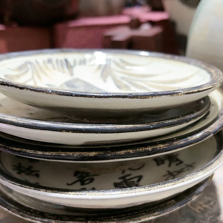 瓦当摆件摆件茶桌茶台陶瓷老*童
