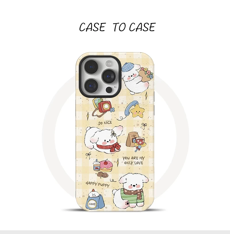 可爱狗狗iphone16promax手机壳苹果15小米14华为13适用12卡通女生