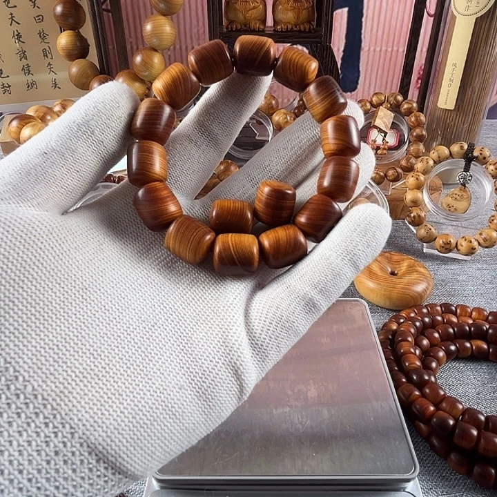 木质类太行崖柏1.3/1.5黑油桶珠