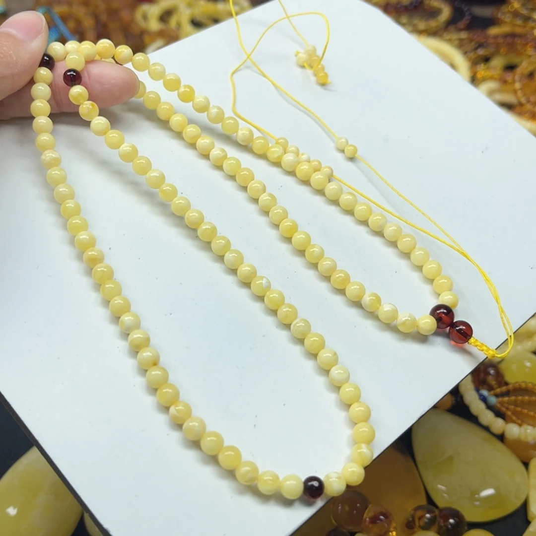 蜜蜡未镶嵌手链蜜蜡108