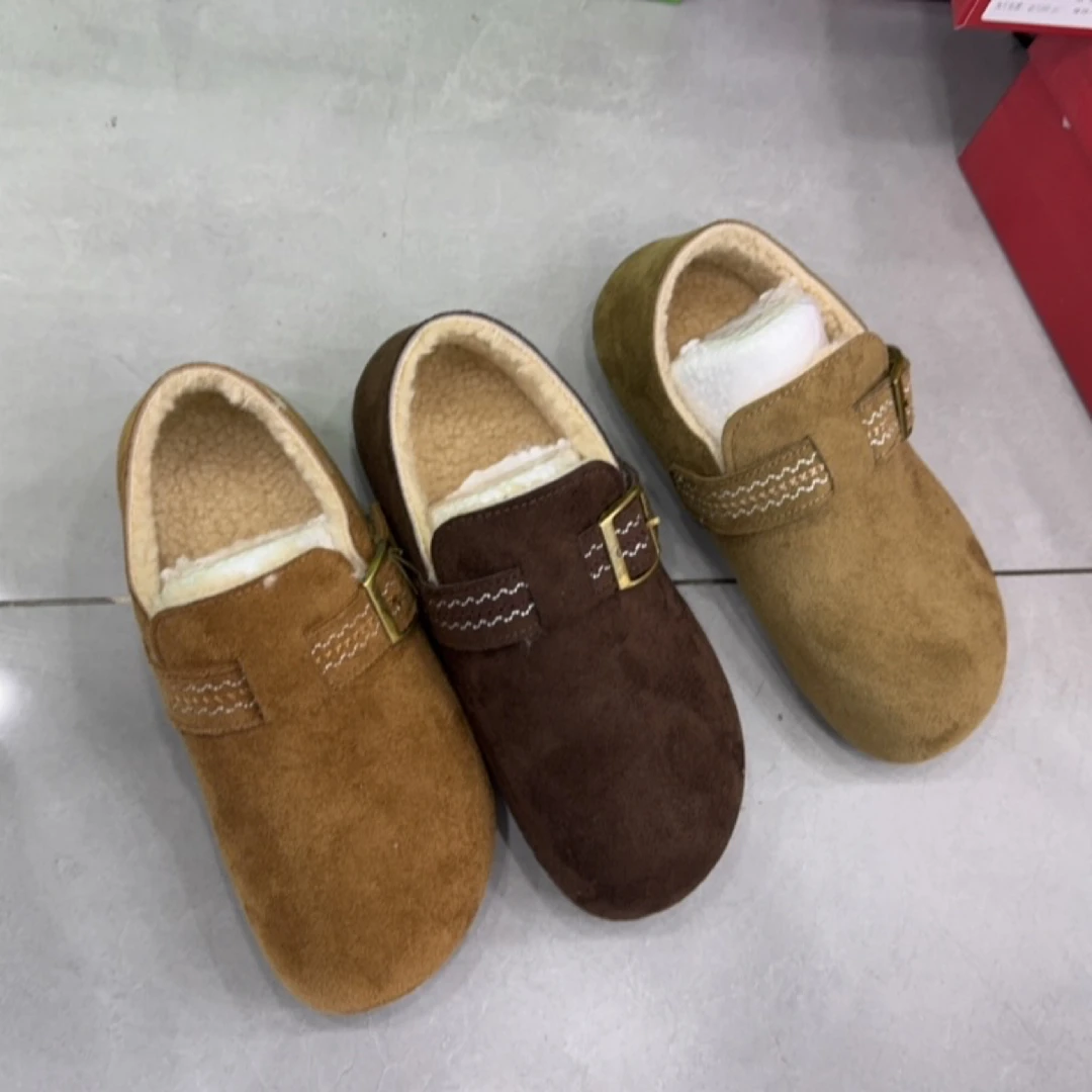 1615休闲风勃肯鞋棉靴/毛靴复古港风纯色秋冬棉鞋冬季
