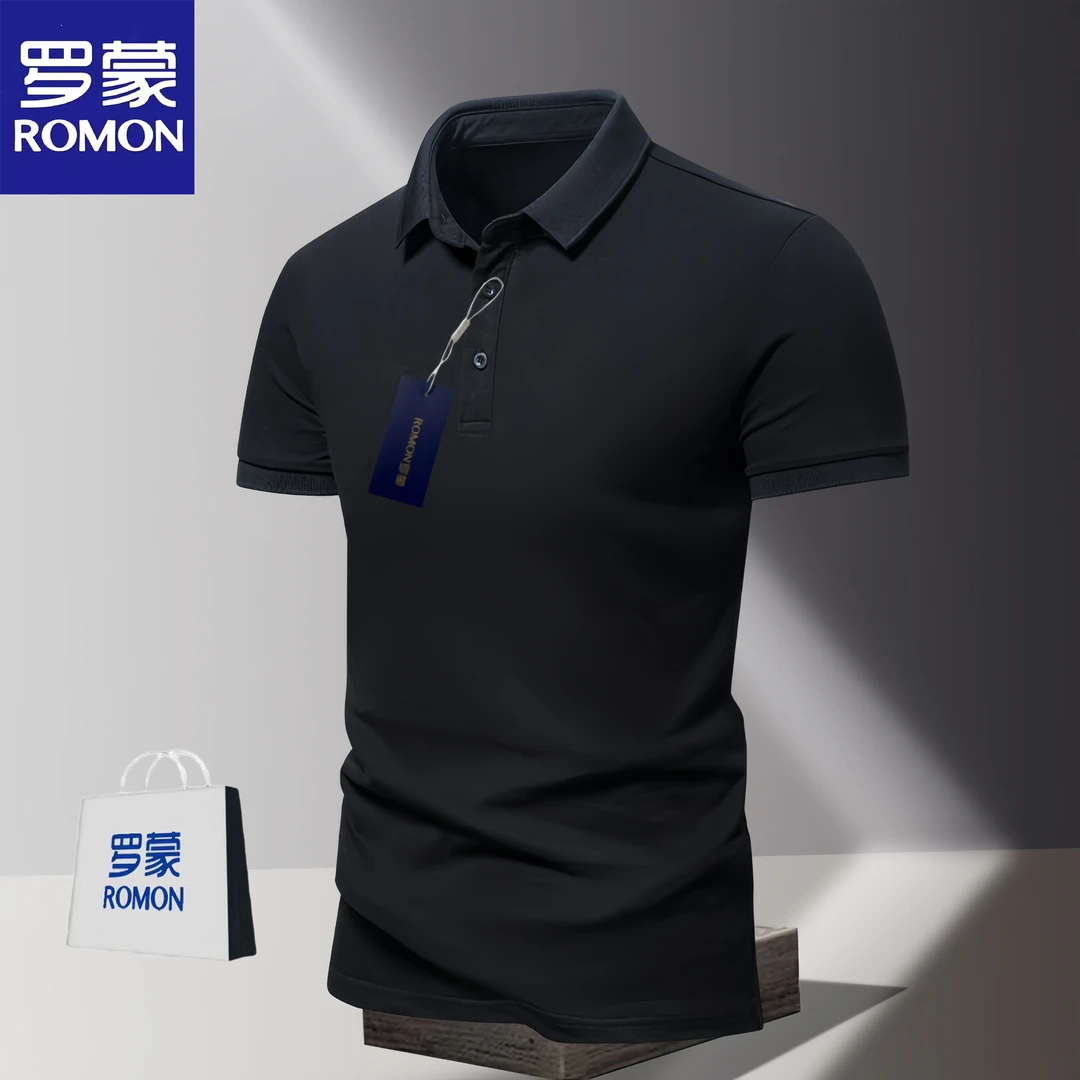 Romon/罗蒙夏季POLO衫男士短袖t恤青年30-45岁体恤薄款百搭男装