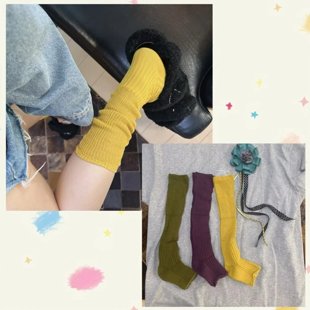 半脚踩堆堆袜袜子女纯色谬风走秀款堆堆袜半透慵懒风显瘦透气