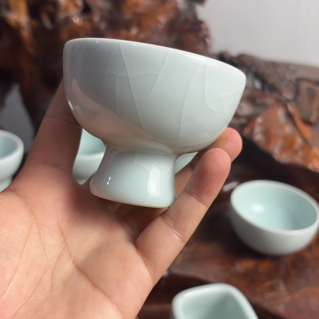 杯阿*龙泉青瓷茶具微瑕