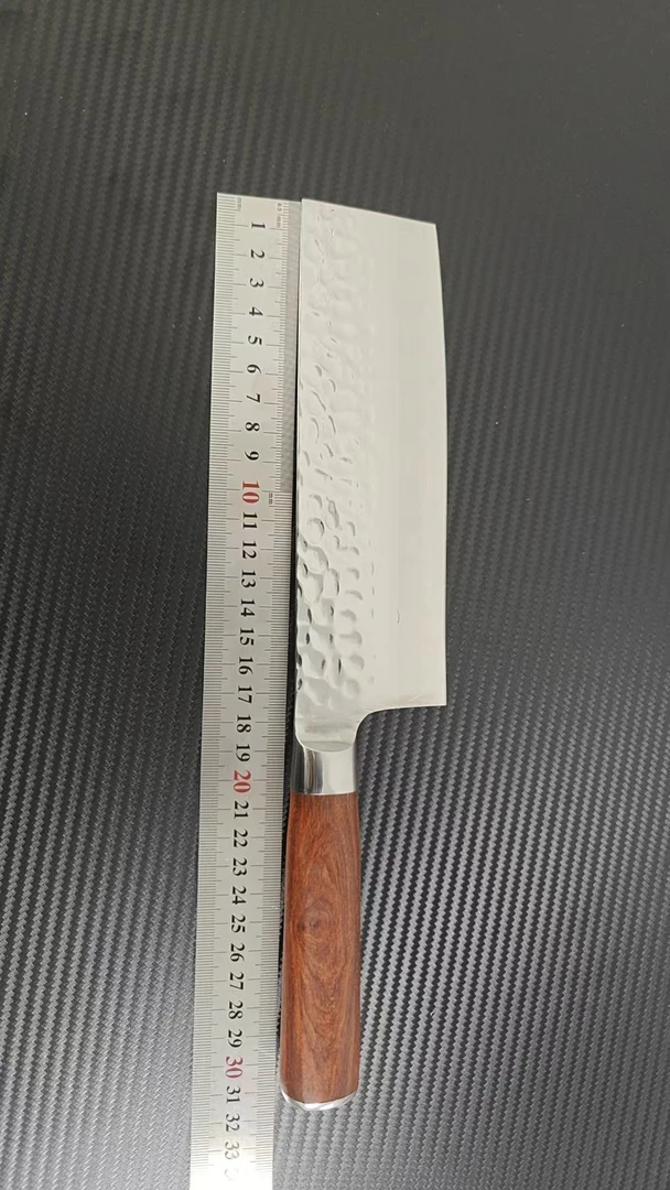 锻打大马士革小菜切家用菜刀切菜切肉超锋利斩切两用刀厨师西厨刀