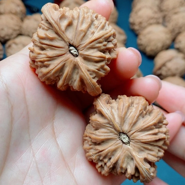 文玩核桃把件磨盘44全品