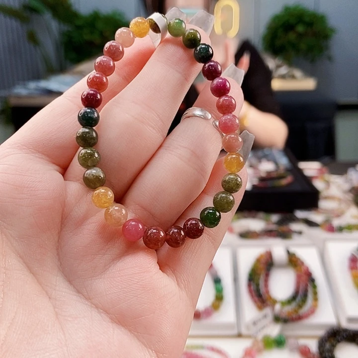 碧玺手链未镶嵌G2492单圈颜色微差发1