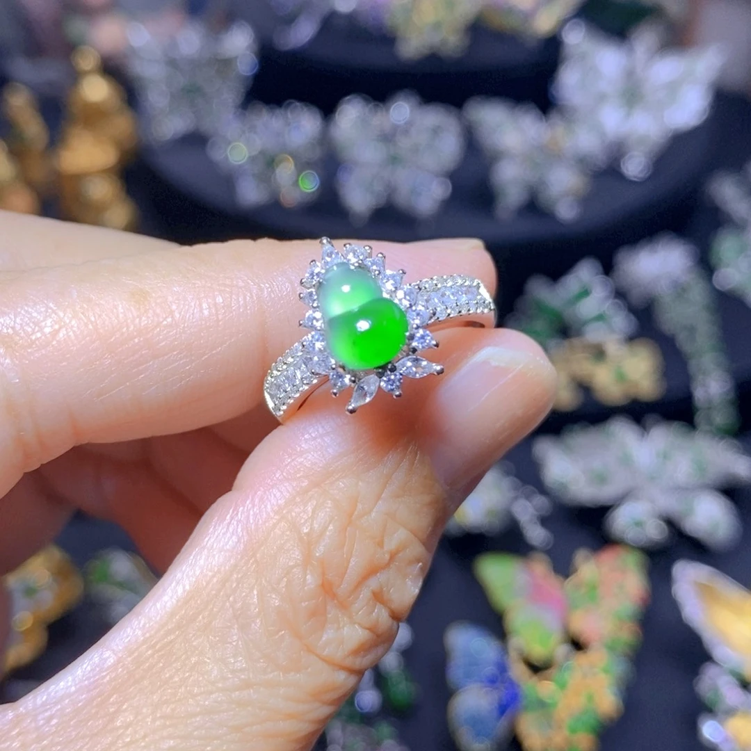 翡翠银S925镶嵌颈饰天然翡翠