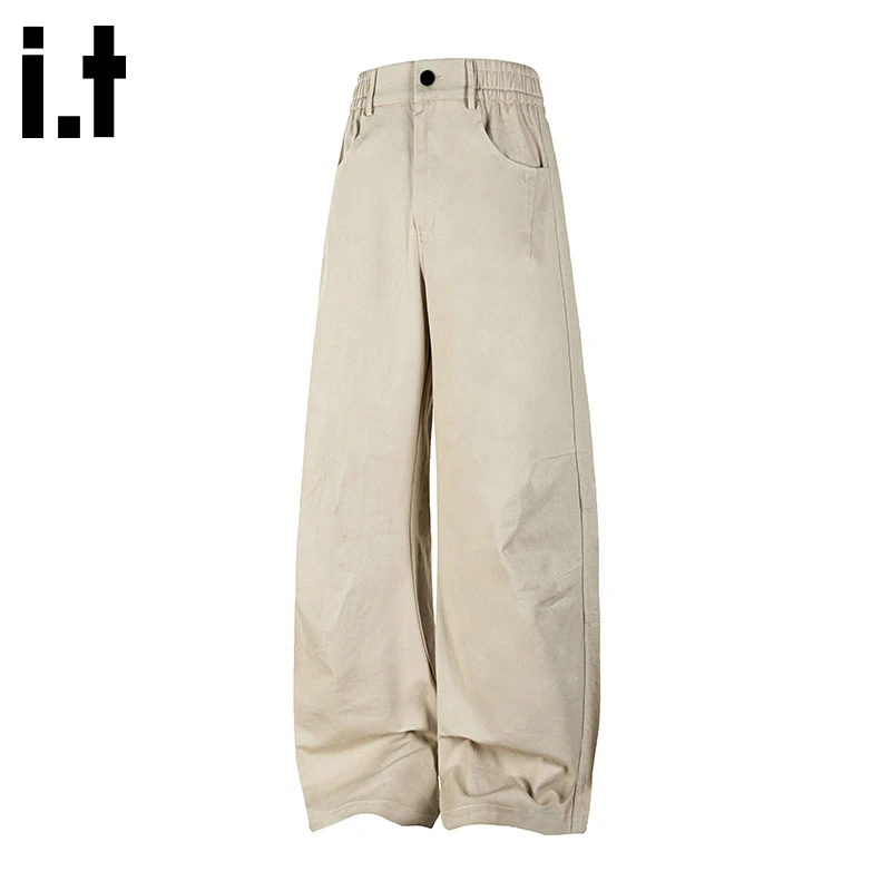 i.t:CHOCOOLATE美式弯刀裤男士2025秋冬新款设计感宽松舒适休闲裤