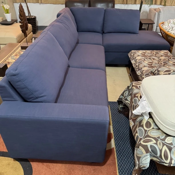 蓝色/白色左贵妃客厅极简北欧大转角沙发-不支持延迟发货简约