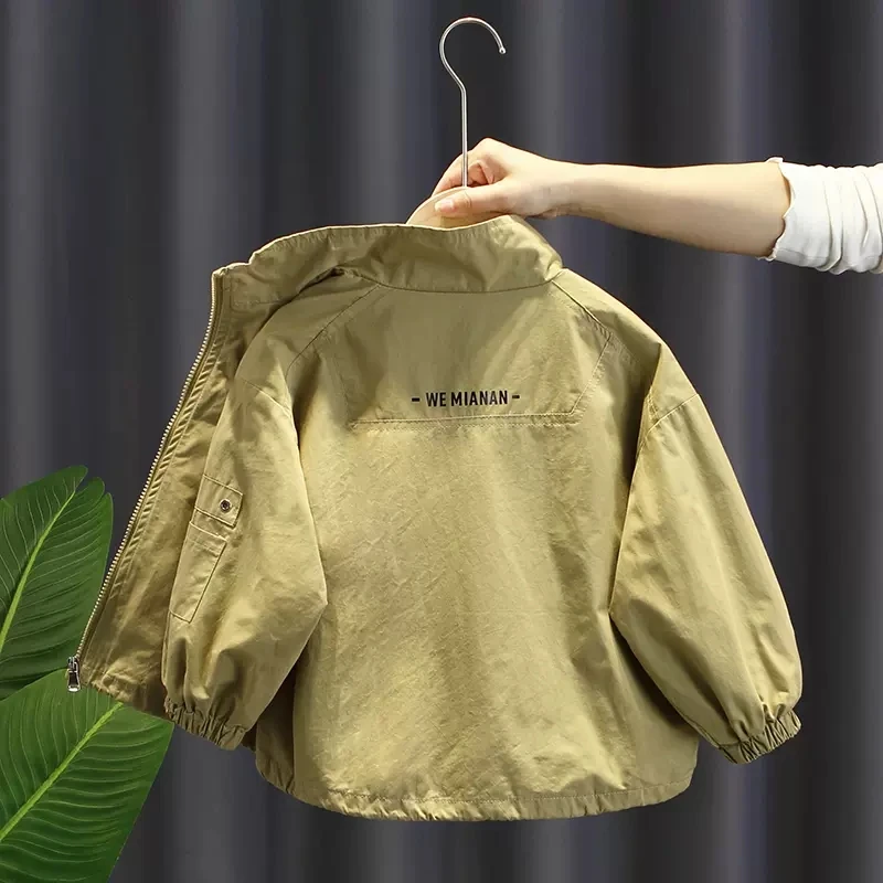 男童外套春秋款防风衣2025新款韩版洋气儿童休闲运动夹克拉链衫潮