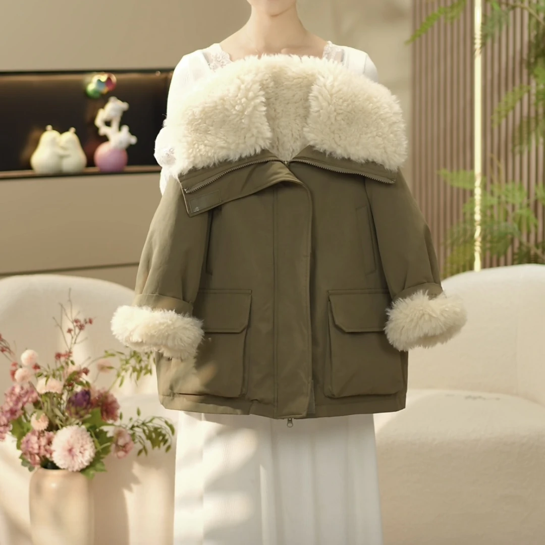 童装2025女童冬季韩版休闲时尚加绒加厚棉服外套--Y3900