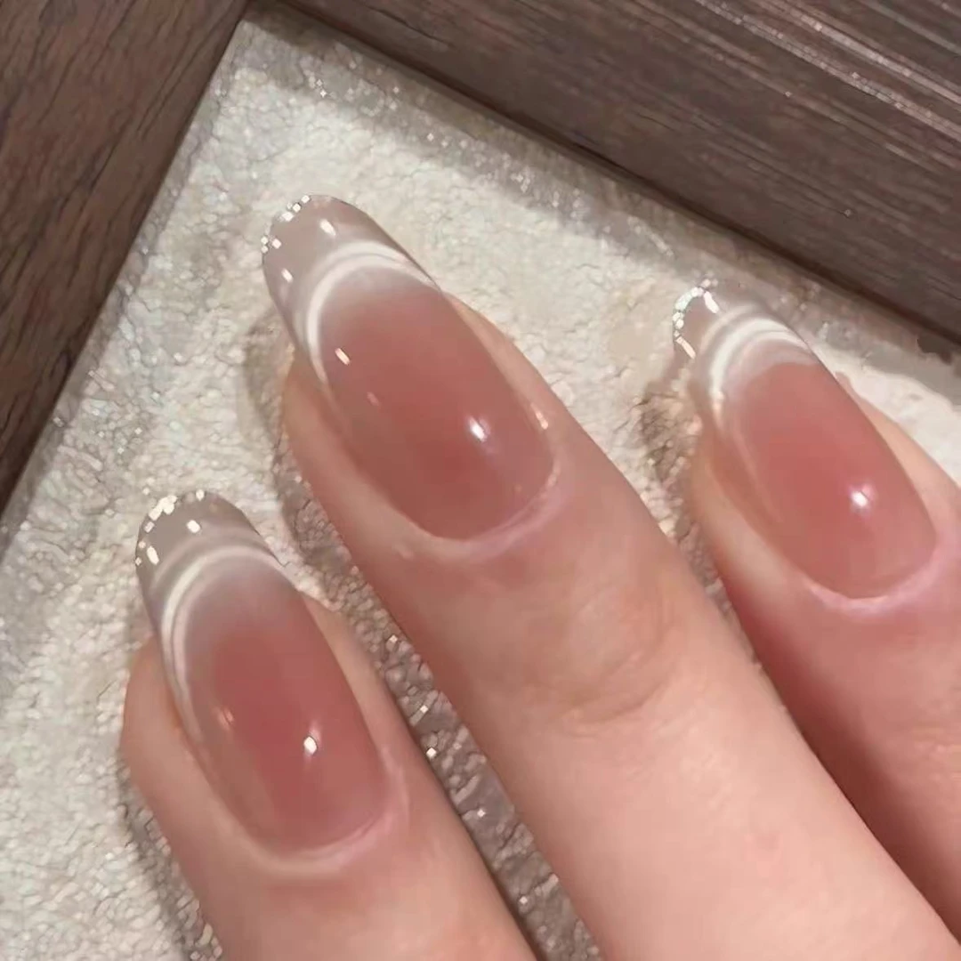 【金枝玉叶】无收纳盒微瑕手工穿戴甲显手白腮红爆闪猫眼胶微笑法式