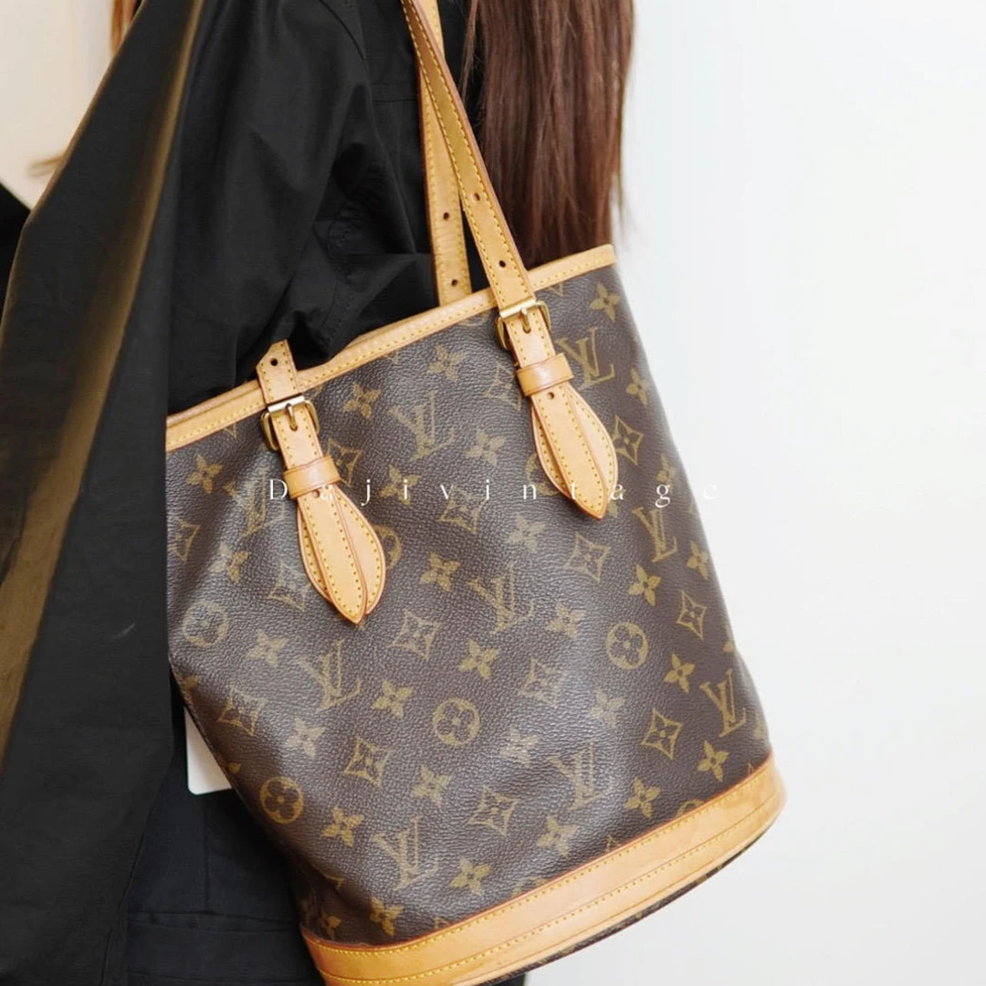 95新 LouisVuitton/路易威登 大吉中古/LV路易威登老花水桶子母单