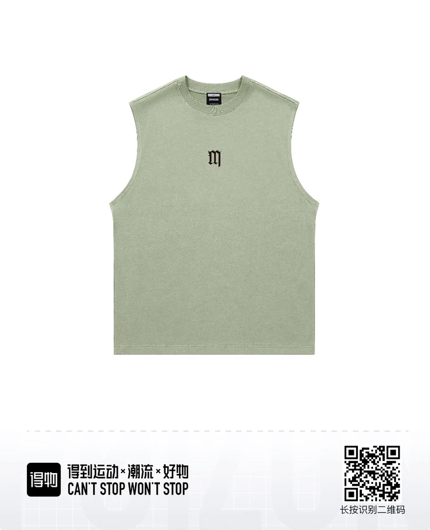 ZM 无性别主义小字母印花休闲宽松圆领套头无袖T恤 男女同款6638