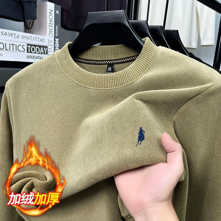 Z【亲肤柔软】双面奥粒绒【刺绣工艺】男士冬季加厚保暖卫衣【不起球】