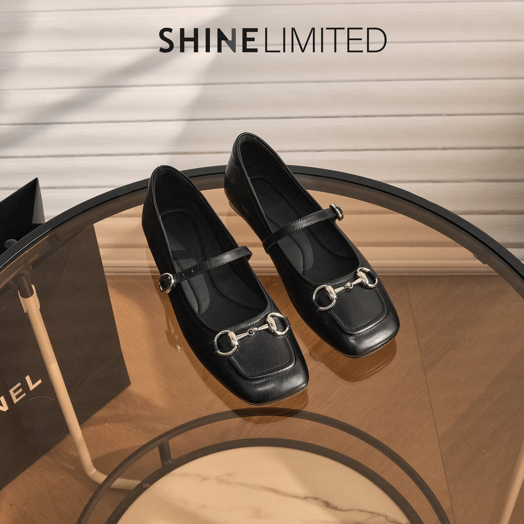 广州手工鞋2.5CM胎牛皮法式方头低跟浅口一字扣带春夏单鞋女G931