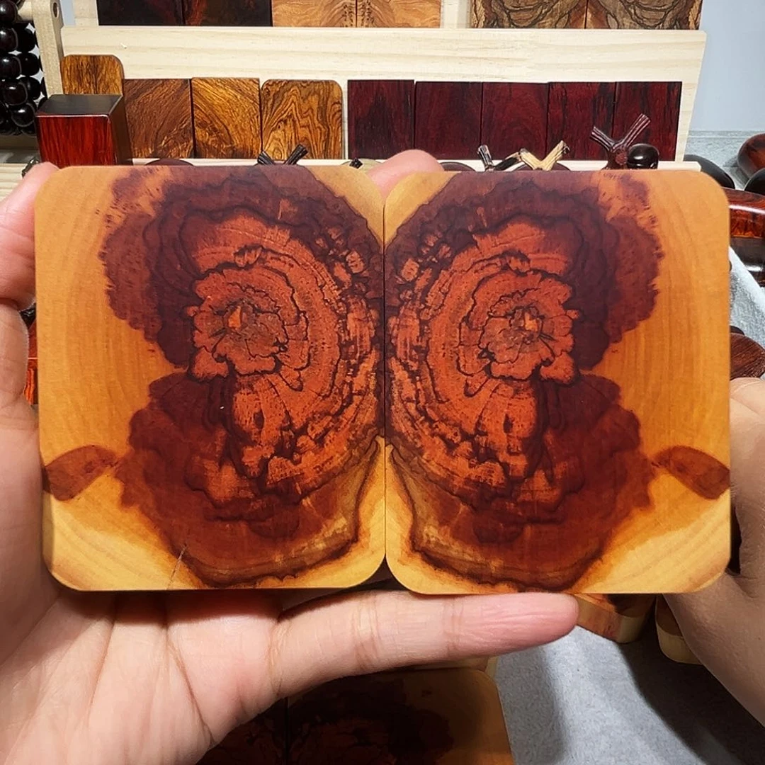 ****象枣木花纹对牌两对