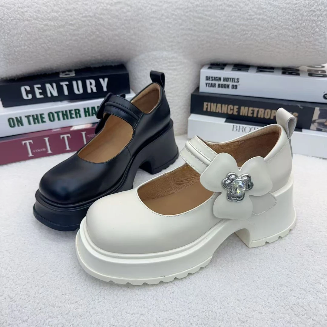 现货B1｜真皮羊里垫厚底玛丽珍鞋女｜半码拍小｜3761