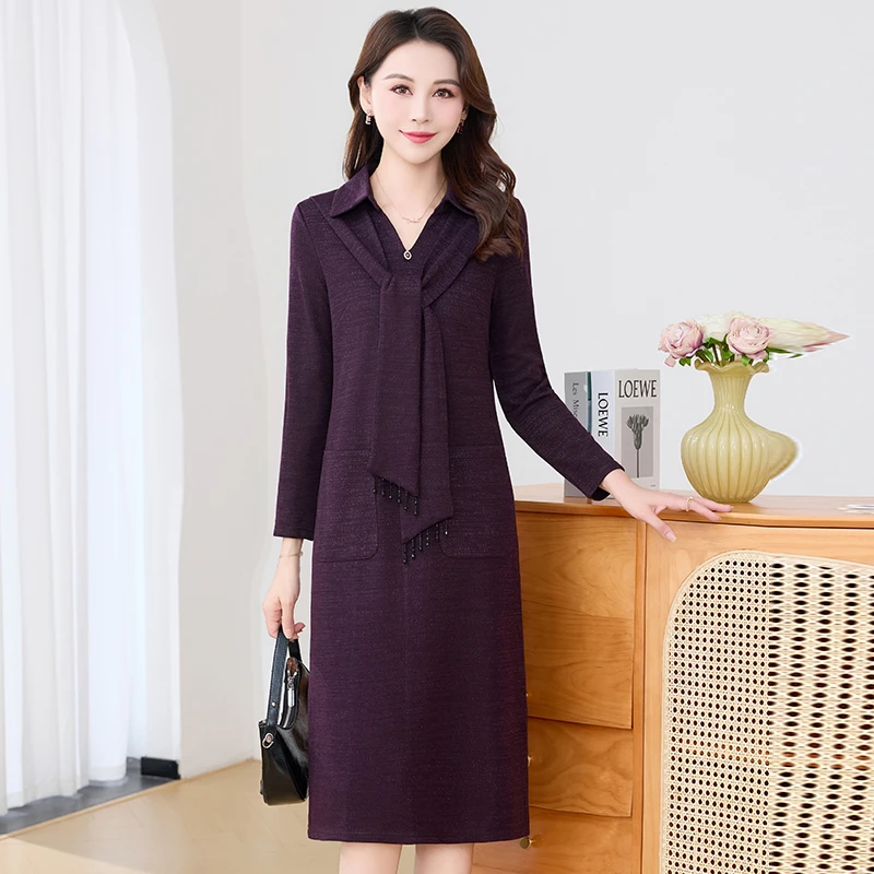 小个子精纺简约礼服裙子2025秋季新款收腰显瘦时尚气质减龄连衣裙