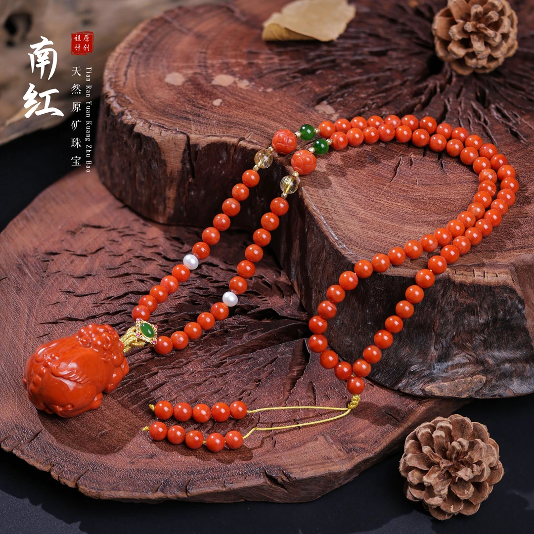 【桃总推荐】diy18k瓦西南红貔貅项链@@ZY40727001